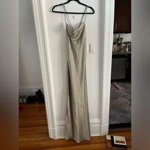 MUMU - Tuscany Maxi Slip SAGE GREEN DRESS